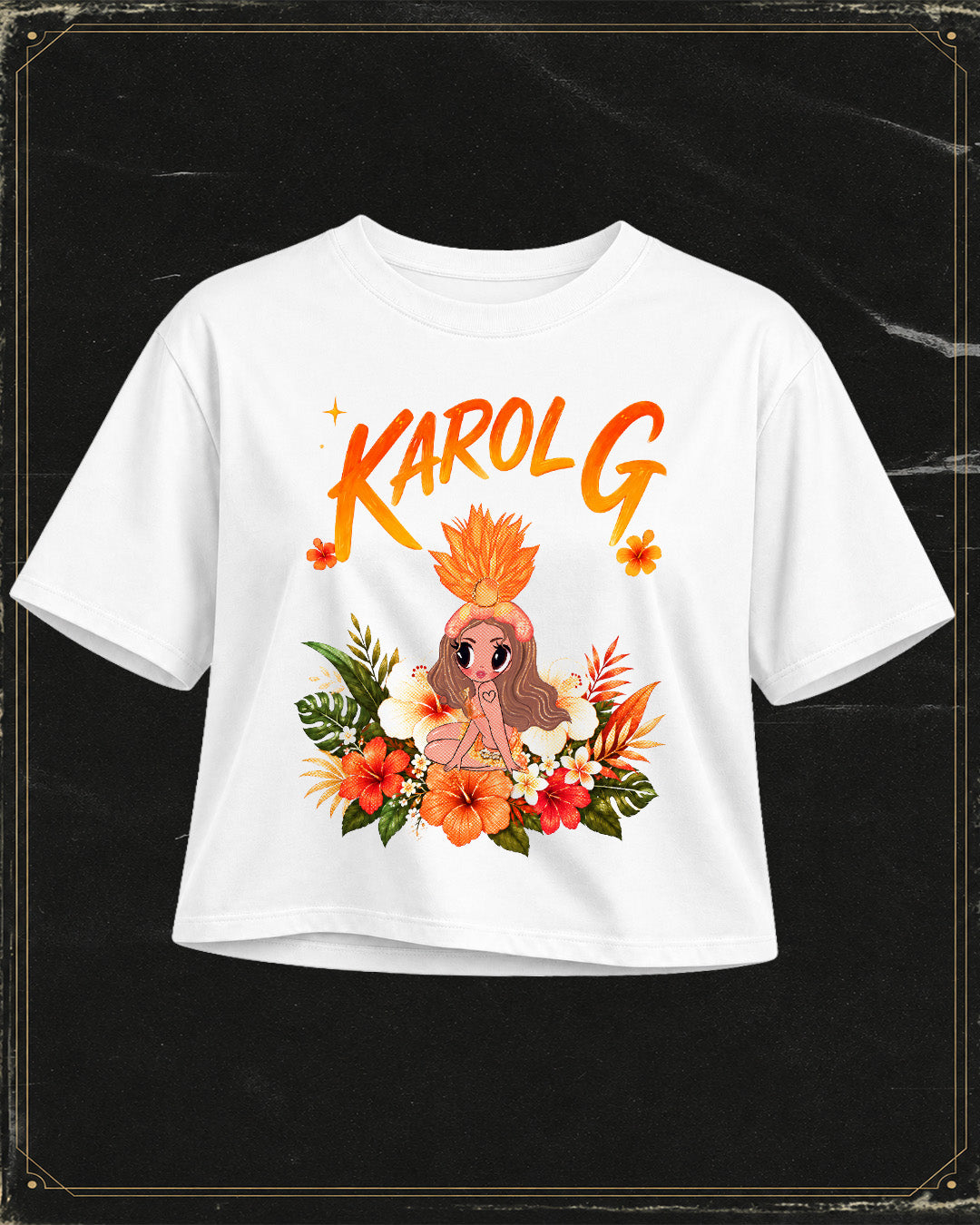 Polera Tipo Crop Karol G - Estampado delantero y trasero