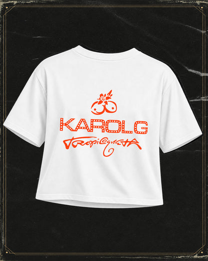 Polera Tipo Crop Karol G - Estampado delantero y trasero