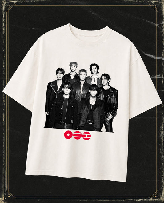 Polera BTS - Logo Vinilo Gliter - Oversize