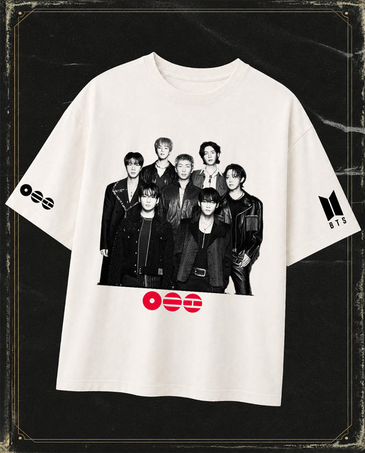 Polera BTS - Logo Vinilo Gliter - Oversize