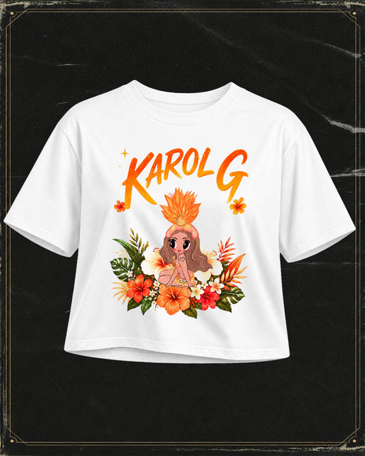 Polera Tipo Crop Karol G - Estampado delantero y trasero