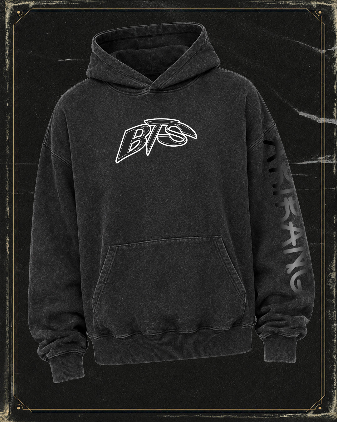 Polerón BTS - BOXY FIT - Mineral Wash Negro