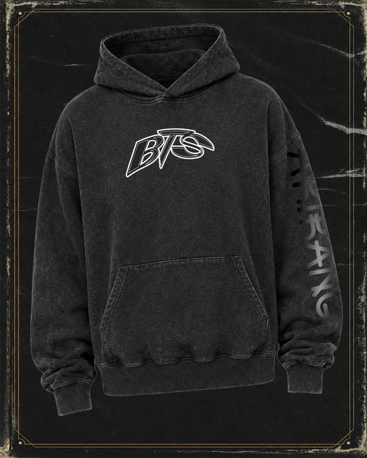 Polerón BTS - BOXY FIT - Mineral Wash Negro