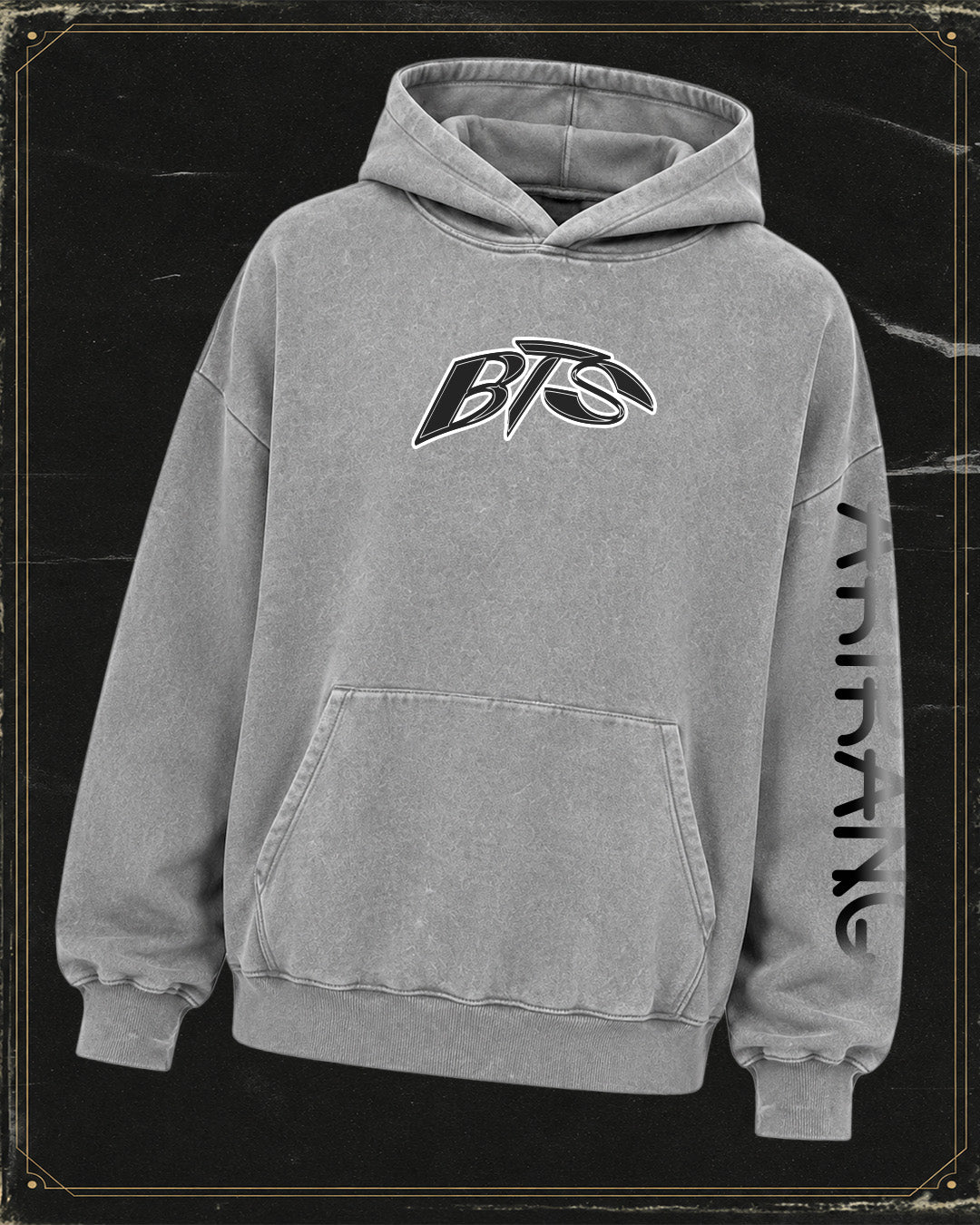 Polerón BTS - BOXY FIT - Mineral Wash Gris