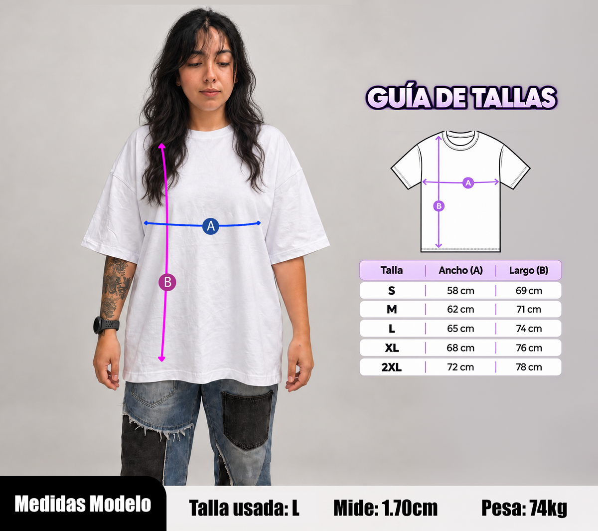 Polera BTS - Logo Vinilo Gliter - Oversize